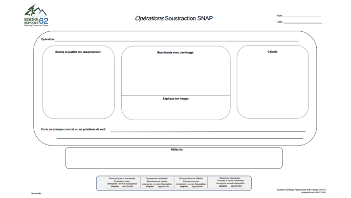 Gr 3 Operations Subtraction (French)