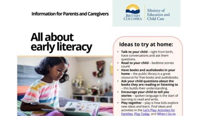 Literacy at home website image.