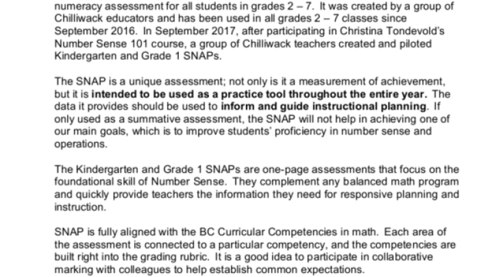 Snap Kindergarten Teacher Guide