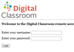 Digital Classroom Log in screenshot