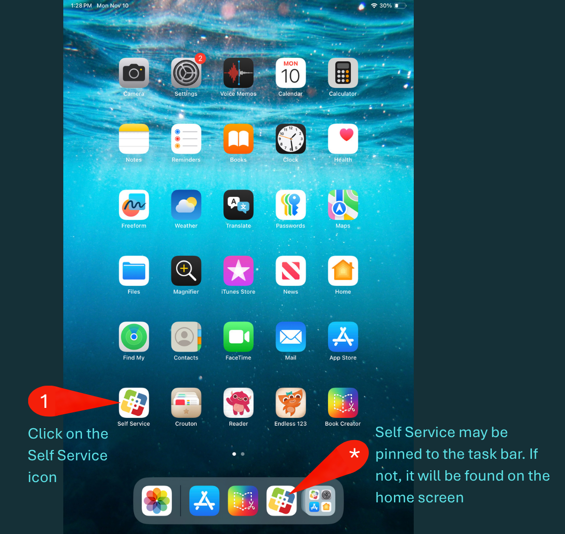 iPad home screen
