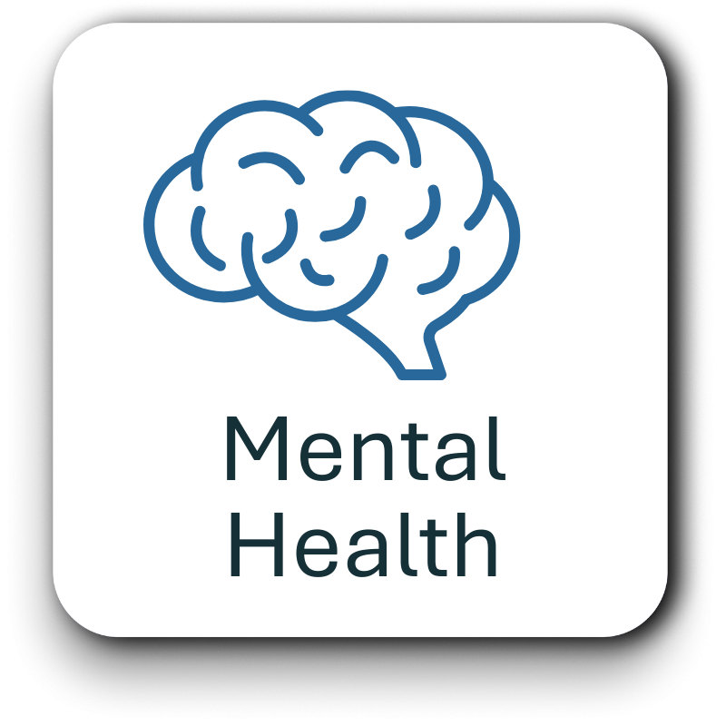 Mental health icon of a brain