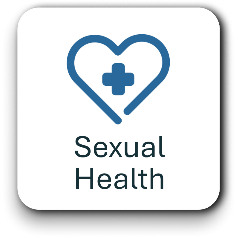 Sexual Health icon with a heart and a cross